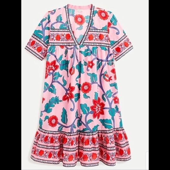 J. Crew Dresses & Skirts - J Crew V-neck Tunic Dress in  Floral Blockprint